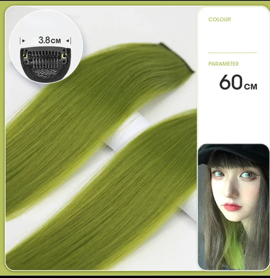 60cm Clip In Hair Extensions Synthetic Long Straight Hairpiece Accessories