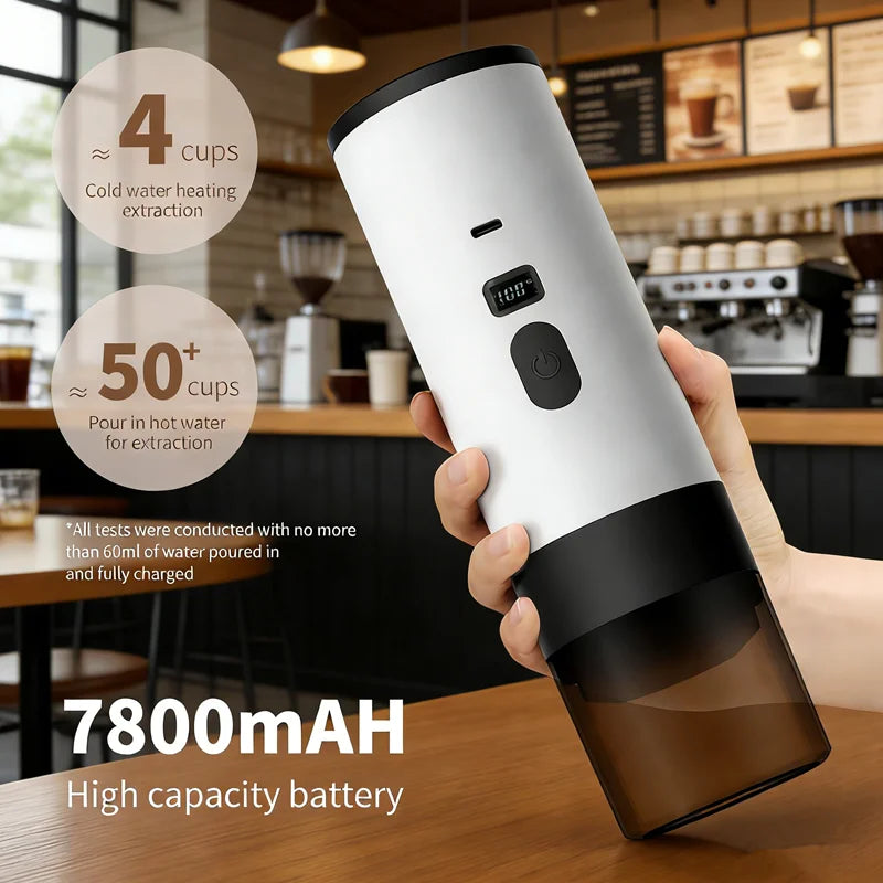 Portable 3-in-1 Wireless Espresso Coffee Maker for Car Home Camping
