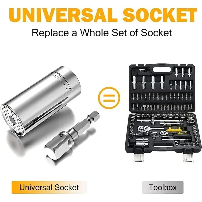 Universal Socket Wrench Set 7-19mm Power Drill Adapter Multi Tool
