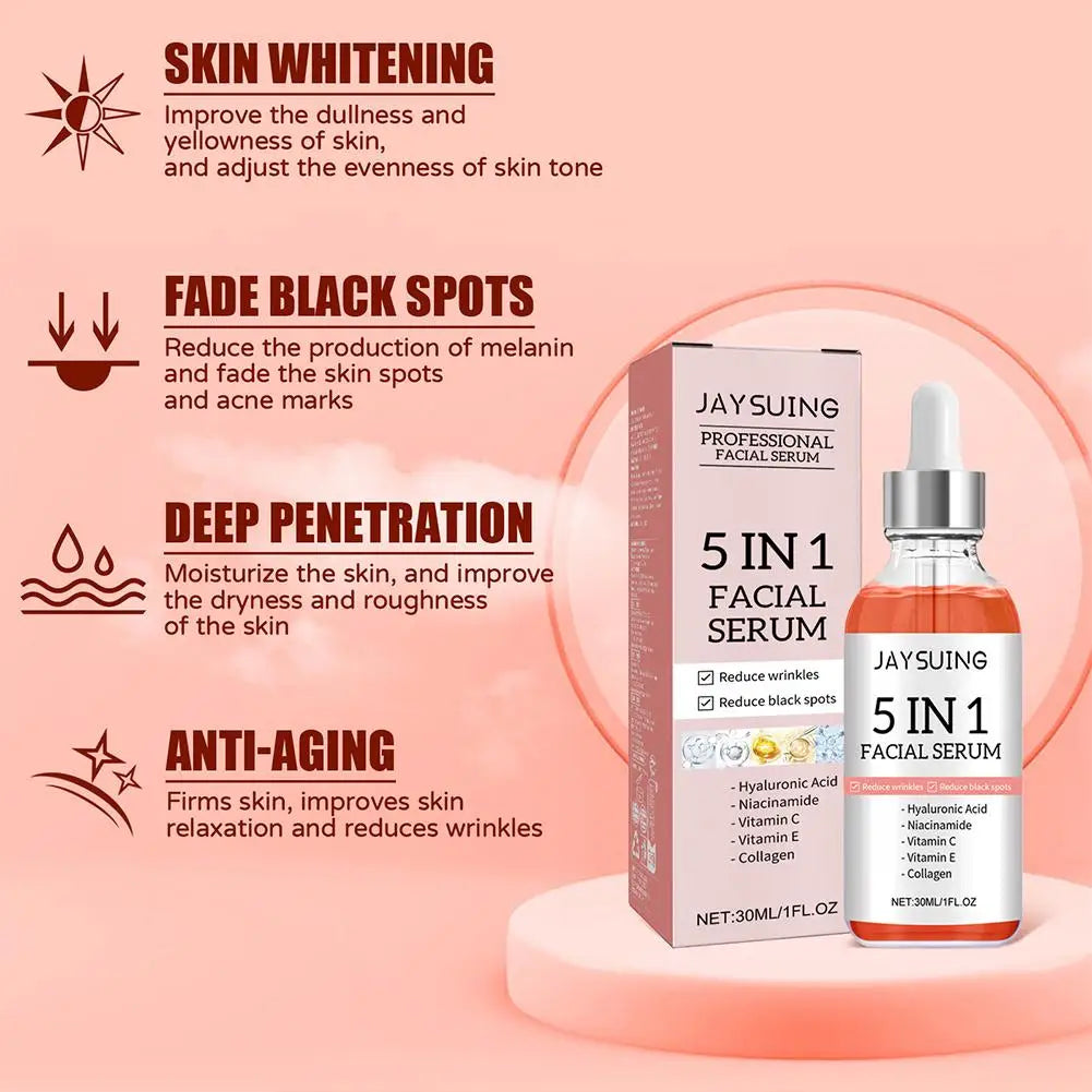 5-in-1 Facial Serum with Vitamin C and Hyaluronic Acid, 30ml