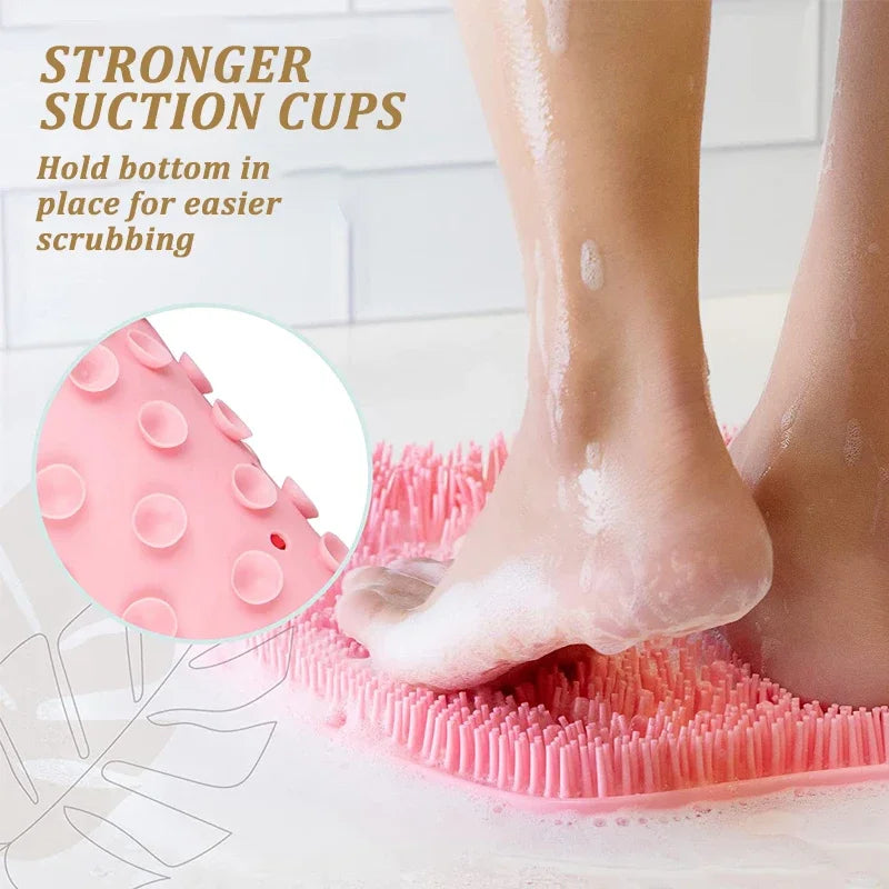 Silicone Foot Scrubber Brush Pad with Suction Cups for Bath Massage