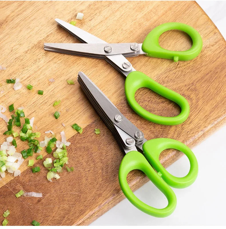 Multi-functional Stainless Steel Kitchen Scissors 3/5 Layer Cooking Tool