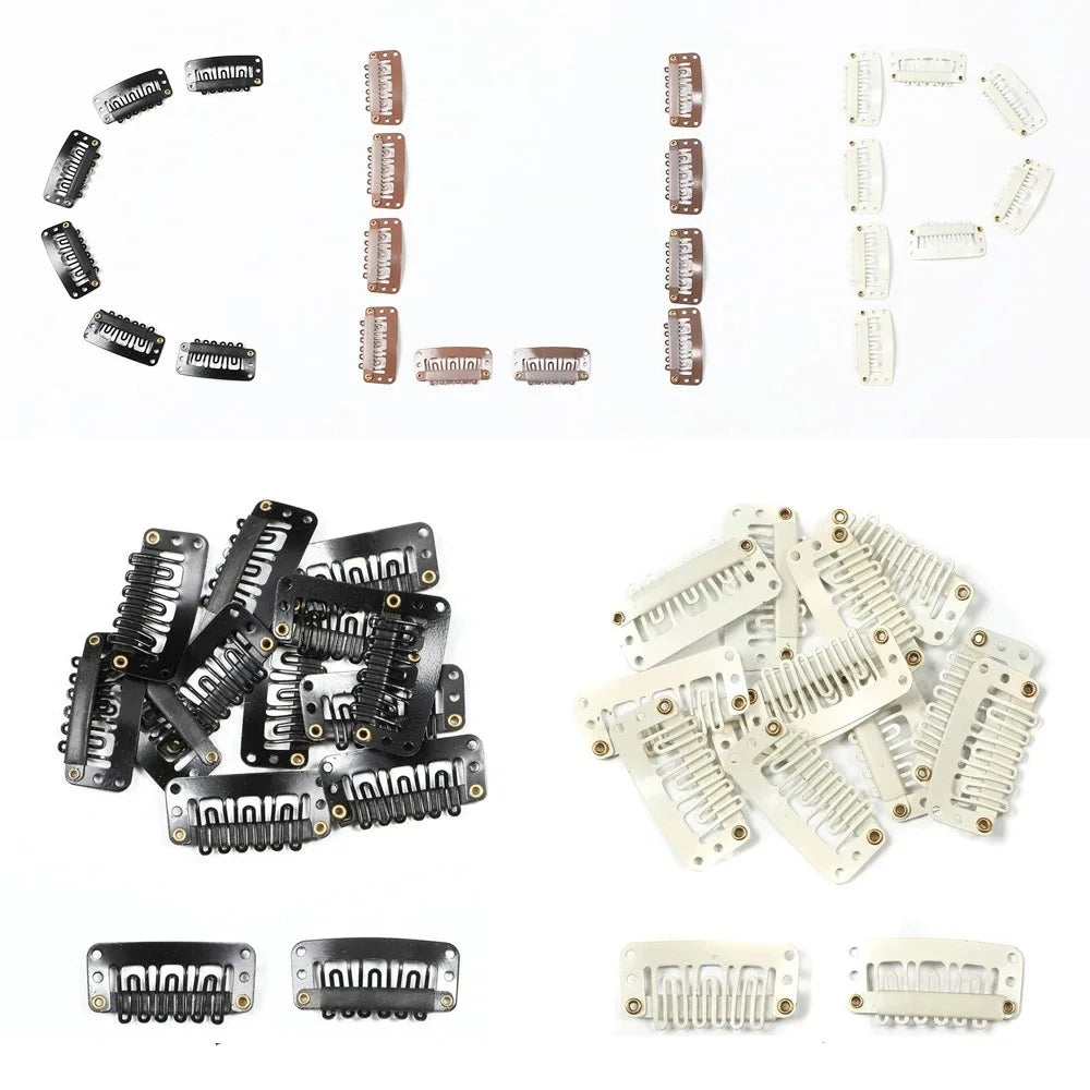 Hair Extension Clips 50 Pcs 23/28/32mm Rubber Metal Snap Accessories