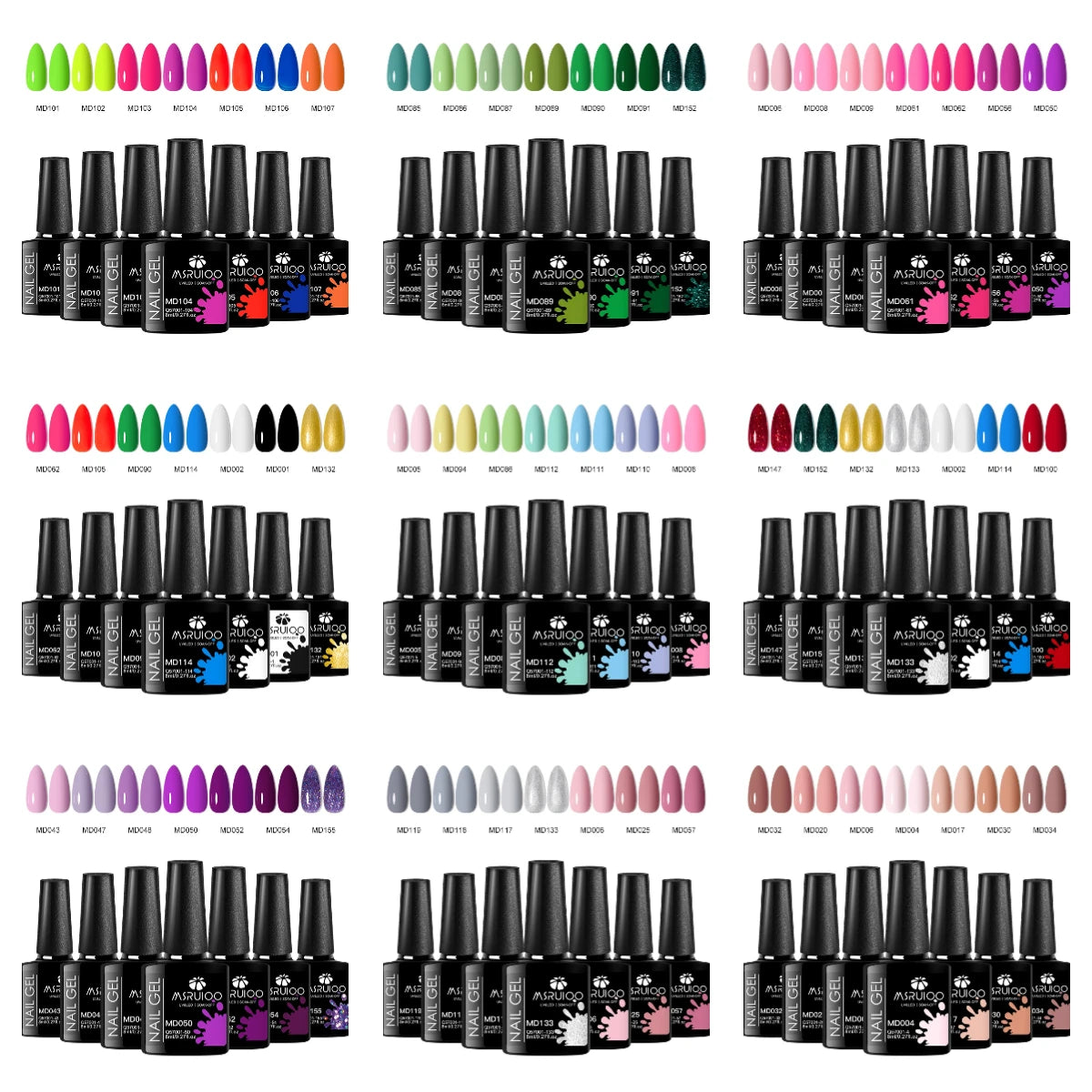 7pc Nail Gel Polish Set UV Soak Off Long Lasting Manicure Art Kit