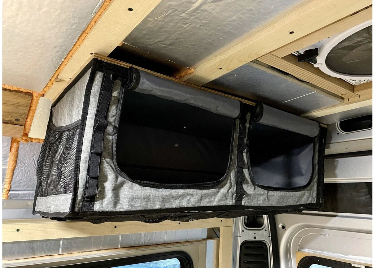 36" RV Soft-Sided Overhead Storage Cabinet with L Rail Tracks