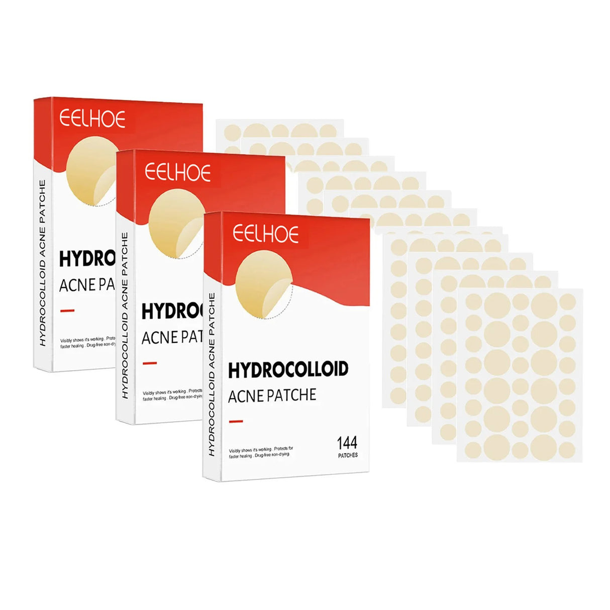 144pcs Acne Patches for Spot Treatment, Invisible Healing Stickers
