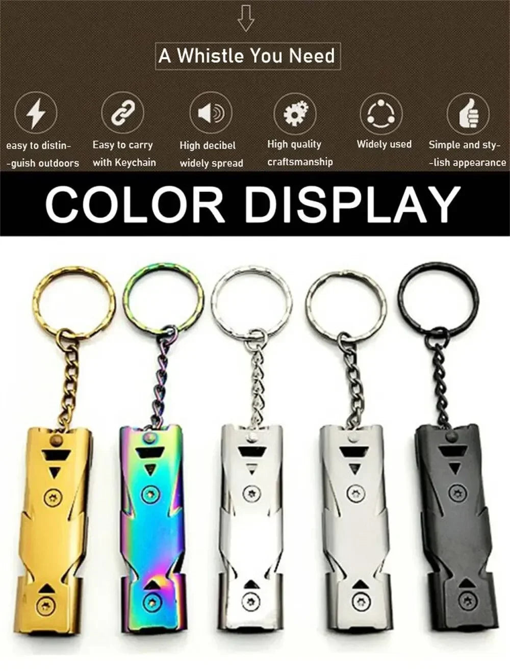 Survival Whistle High Decibel Emergency Keychain Pendant Outdoor Tool