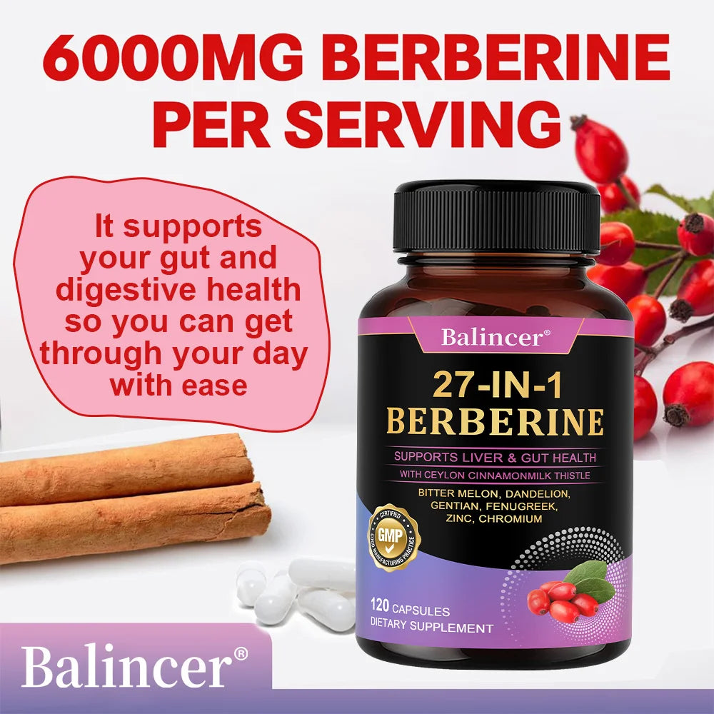 Berberine Capsules with Ceylon Cinnamon and Milk Thistle