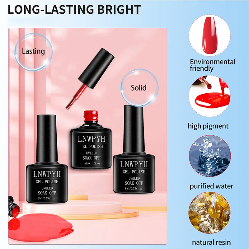 Professional Gel Nail Polish Kit with UV LED Lamp and Nail Drill Set