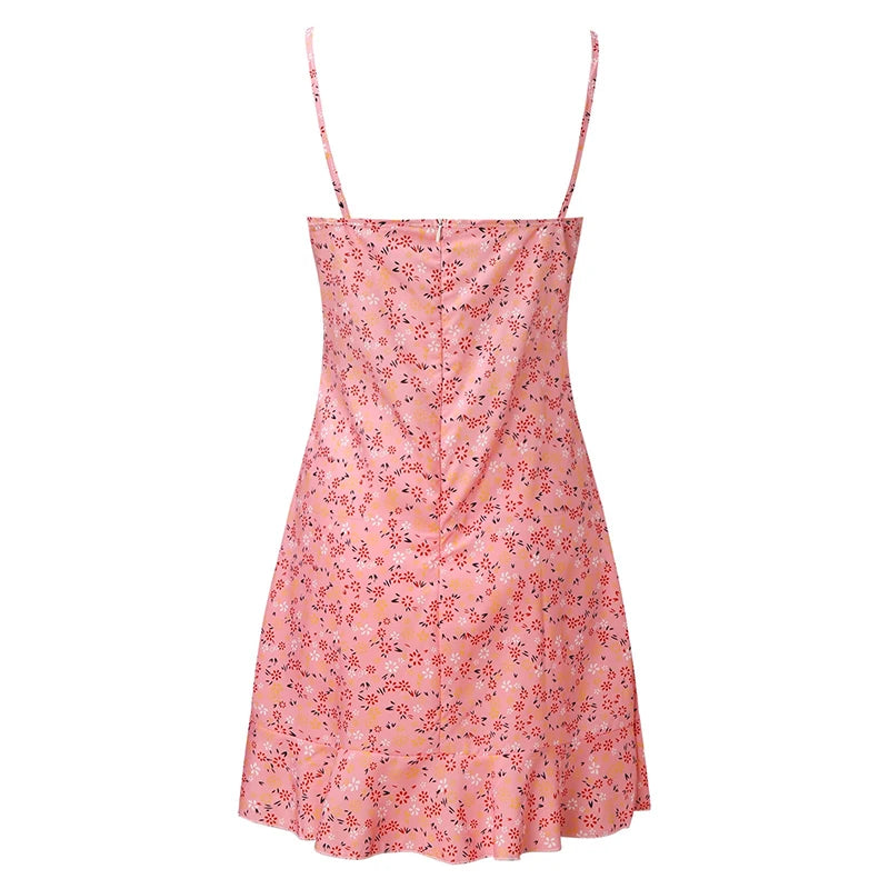Women's Floral Camisole Dress - Summer Casual Skirt - Comfortable Fit