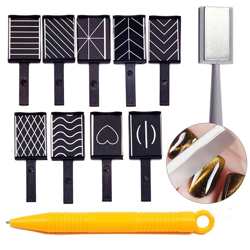 11 Pcs Nail Art Tools Set Magnetic Rods for Gel Polishing & Decoration