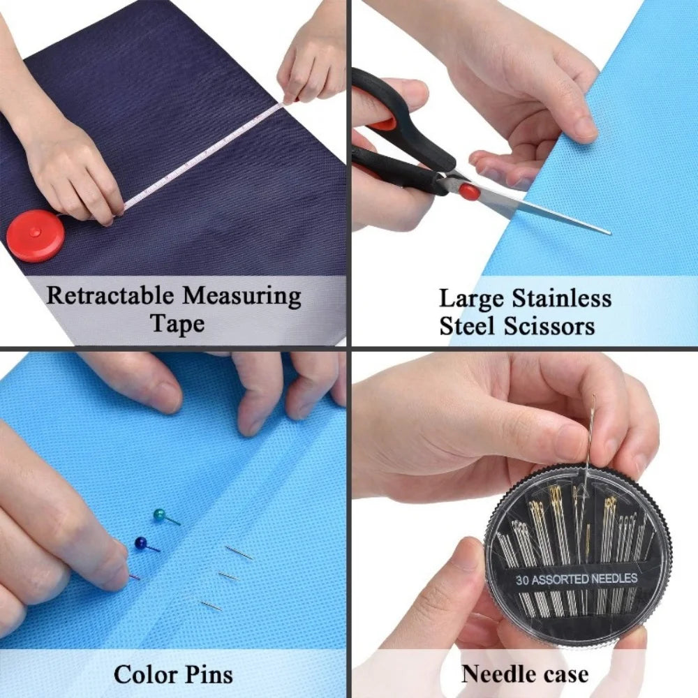 Sewing Kit Set 27pcs with Threads, Needles, Scissors & Storage Bag