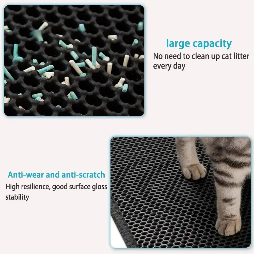 Cat Litter Mat Double Layer Waterproof Non-Slip Washable 15" Pad