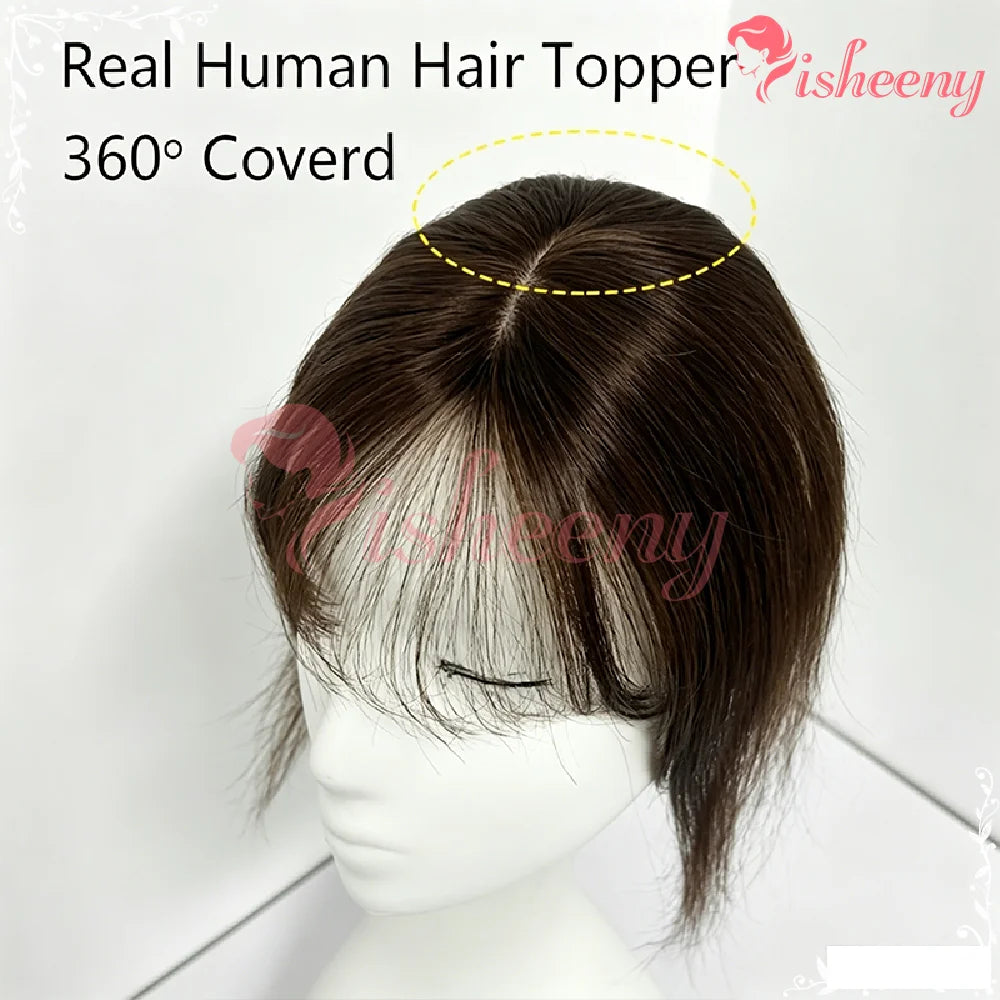 Real Human Hair Clip-In Bangs 5x9cm Breathable Mesh Base 20g for Women