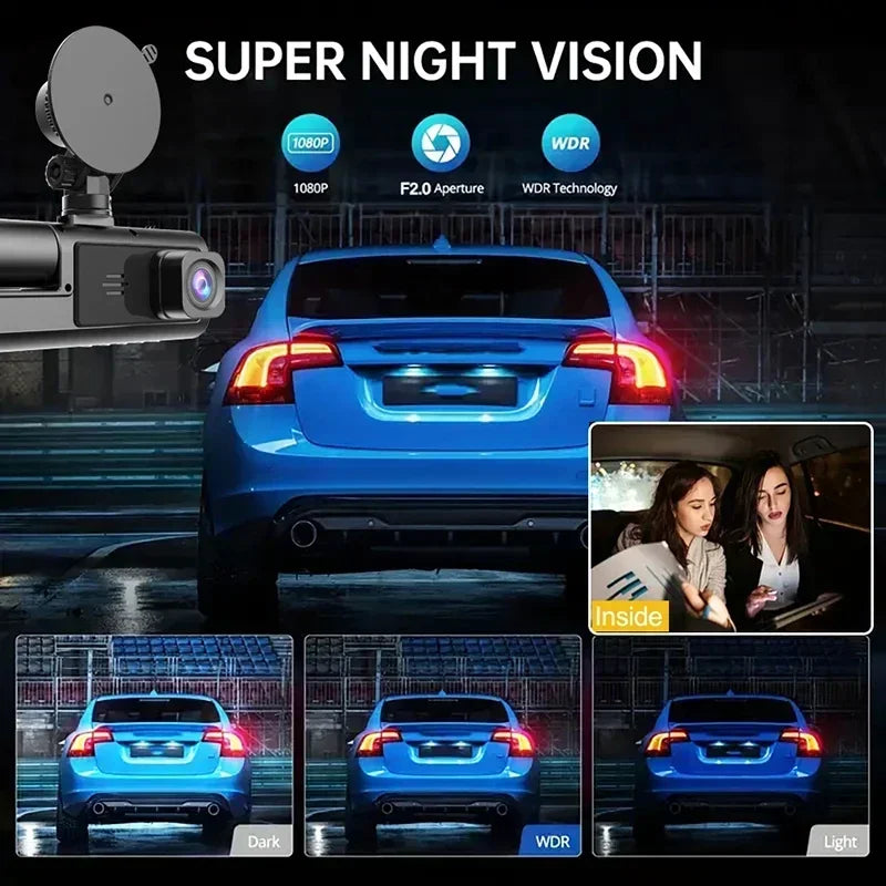1080P Dash Cam WiFi Front & Rear Camera with Night Vision for Cars