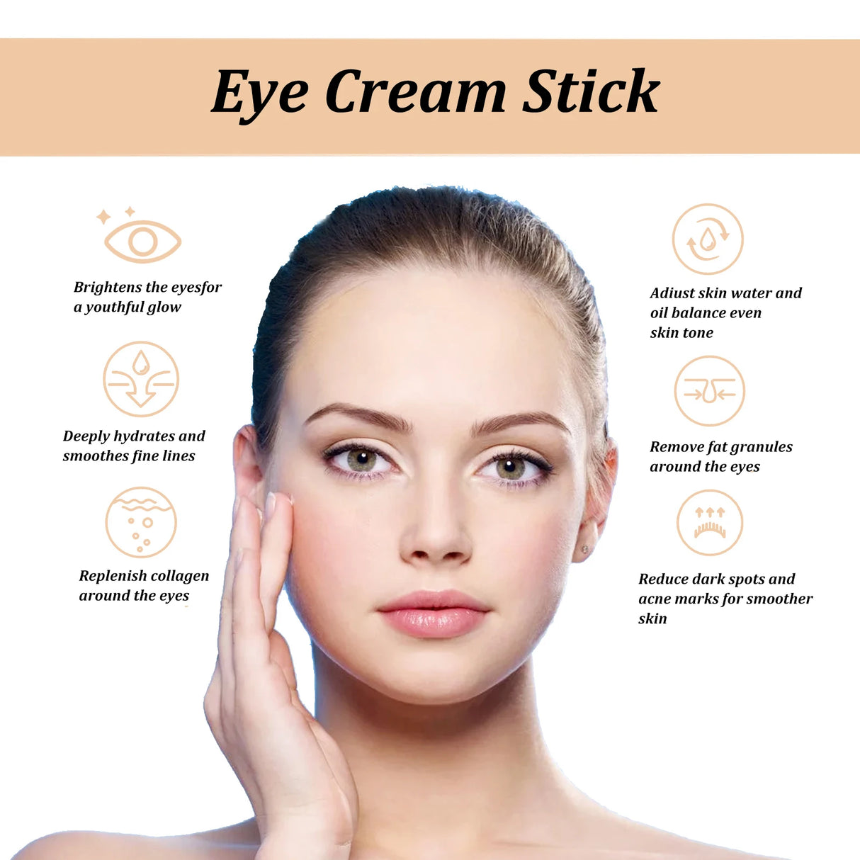 Snail Eye Cream Stick Collagen Firming Dark Circles Puffiness Moisturizing