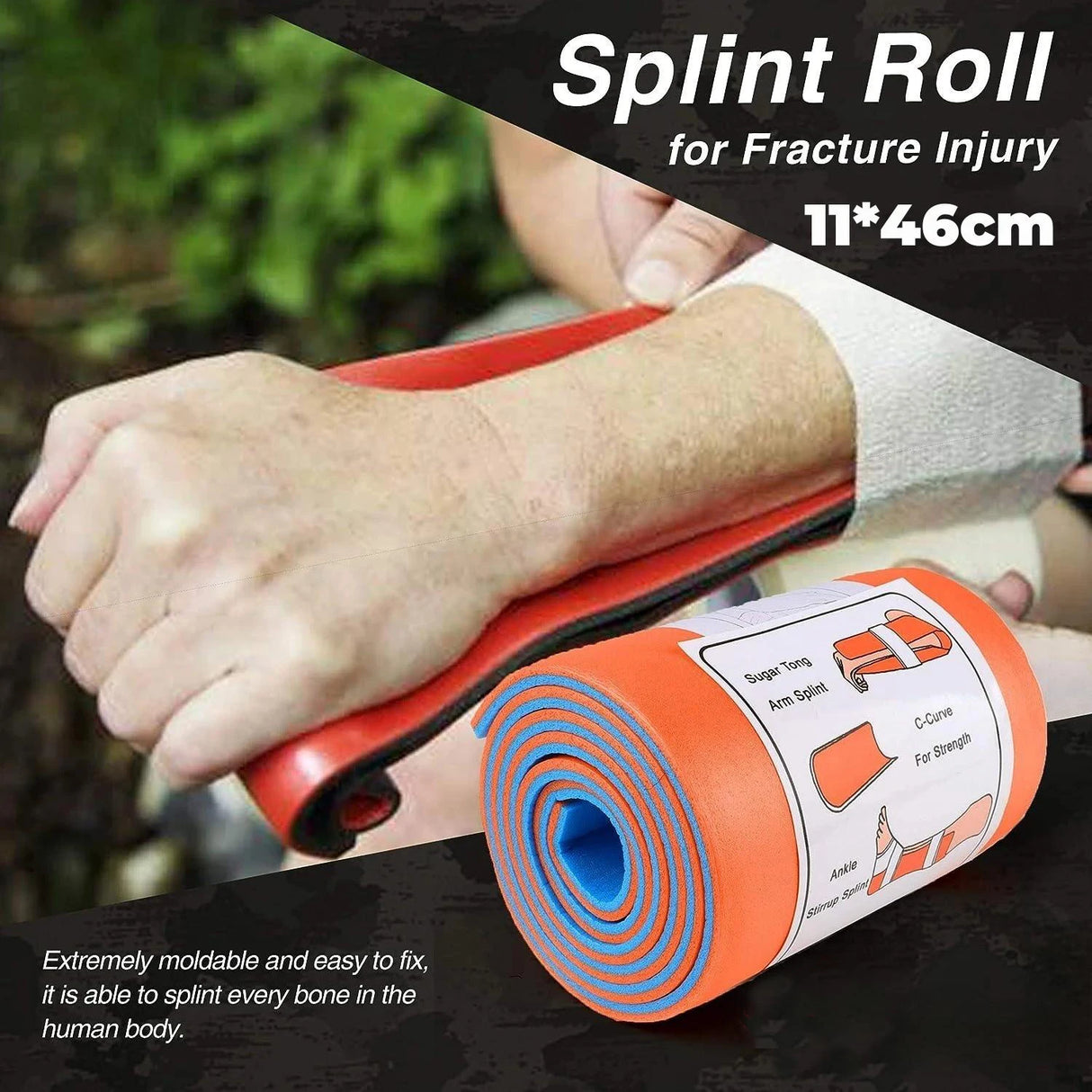 Universal Aluminum Splint Roll for Emergency First Aid - 30cm