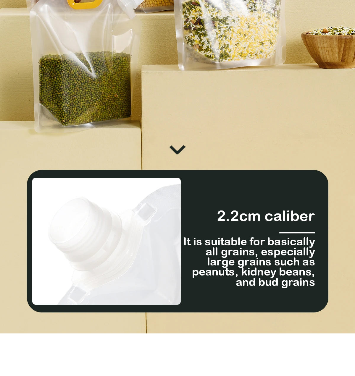 Grain Storage Bags 5PCS Portable Insect & Moisture Proof Recyclable