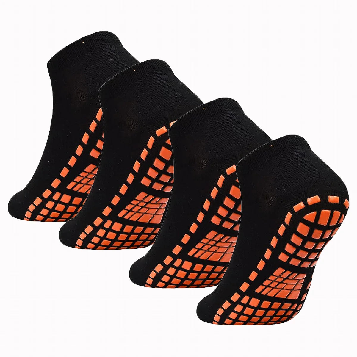 Unisex Silicone Non-Slip Grip Trampoline Socks - 1/4 Pairs for Yoga & Pilates