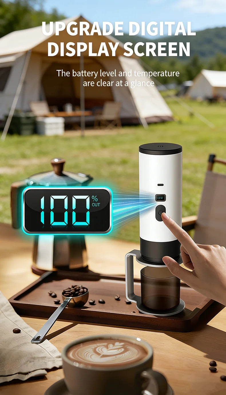 Portable 3-in-1 Wireless Espresso Coffee Maker for Car Home Camping