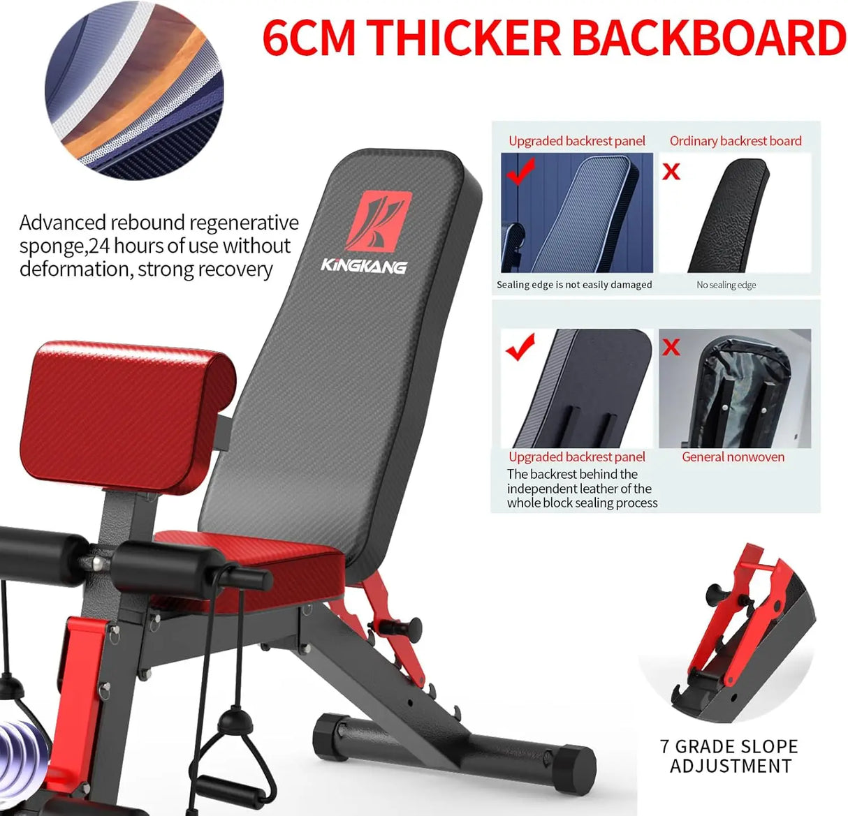 Foldable Dumbbell Bench with 6 Adjustable Levels, 1000 lbs Capacity