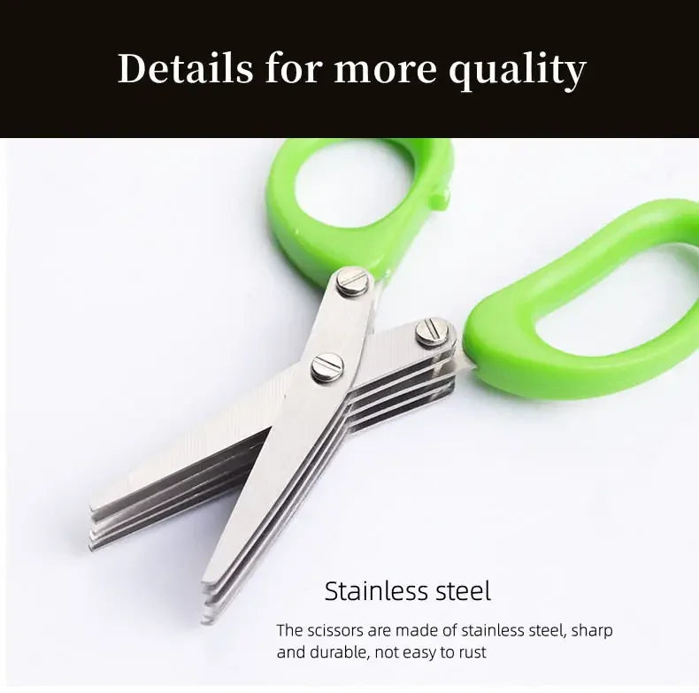 Multi-functional Stainless Steel Kitchen Scissors 3/5 Layer Cooking Tool