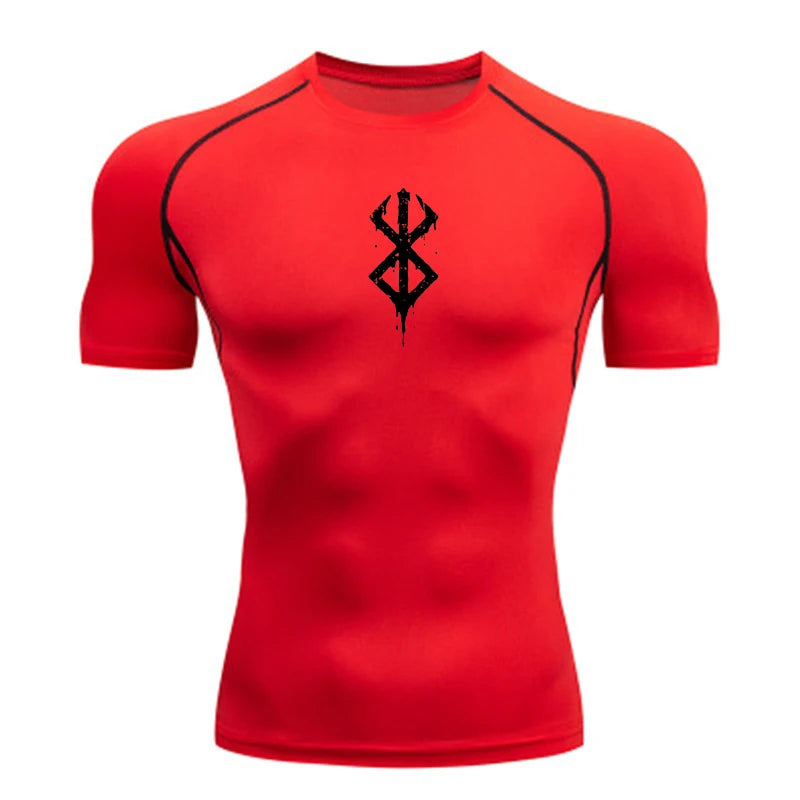 Men's Quick Dry Compression Shirt Short Sleeve Gym Workout T-Shirt