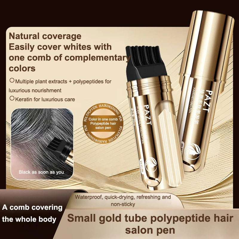 2-in-1 Plant Hair Dye Stick with Comb - Temporary Hair Color for White Hairs