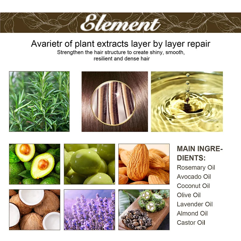 Natural Hair Growth Oil Serum - 1/2/3pcs Rosemary Anti Hair Loss Treatment