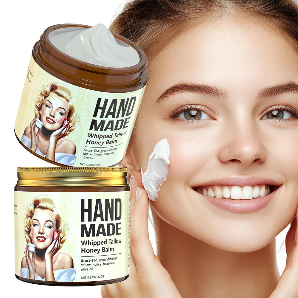 Handmade Honey Whipped Tallow Face Cream 4oz Moisturizing & Nourishing