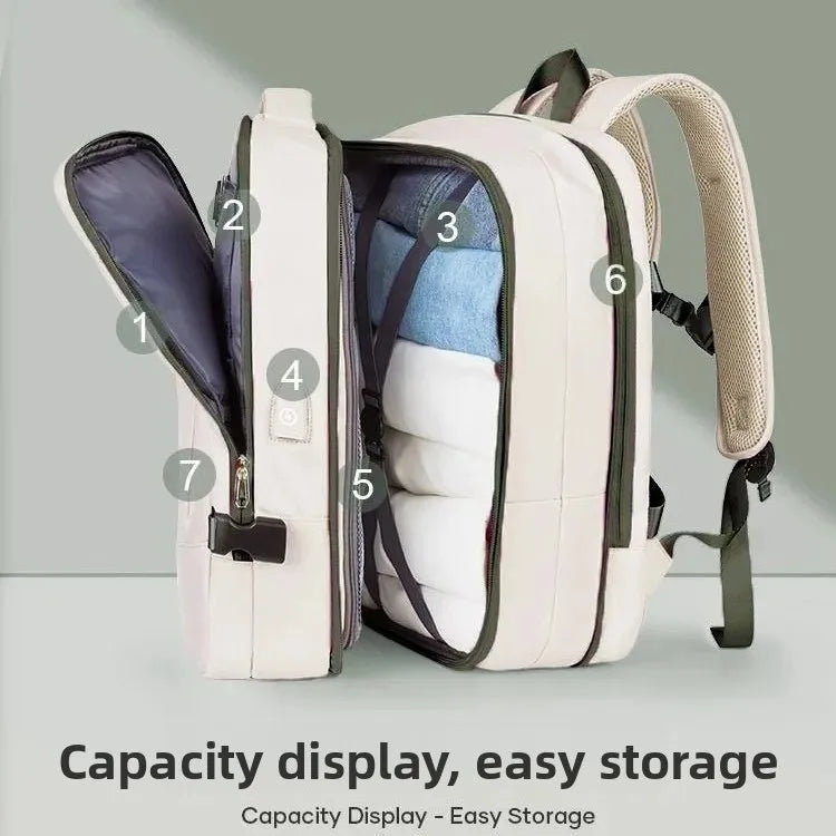 Expandable Travel Backpack for Business and Outdoor Use