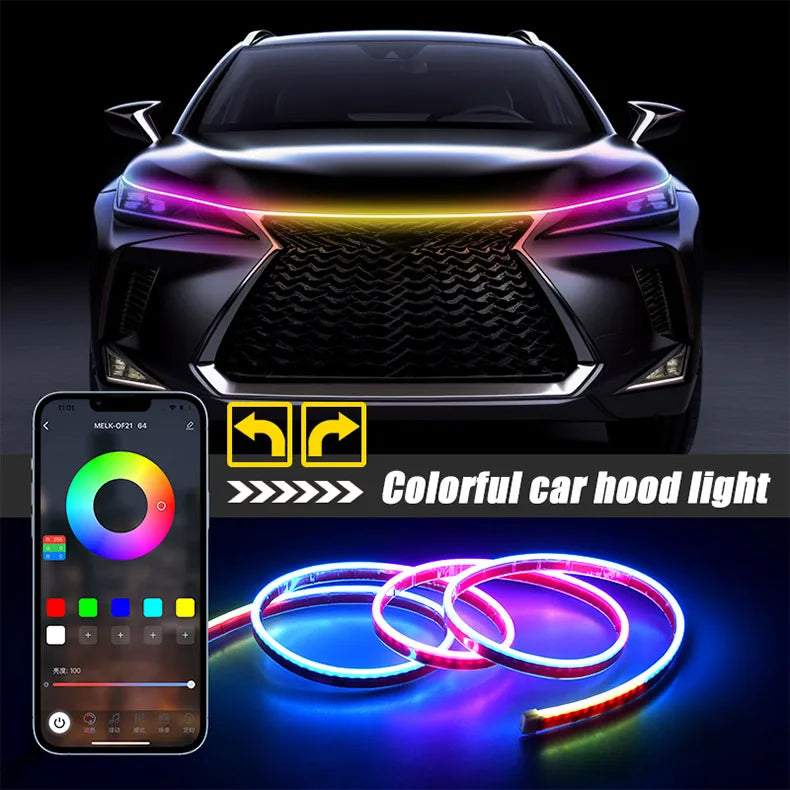 LED Neon Strip Running Lights for 12V Car - APP Control Multi-function