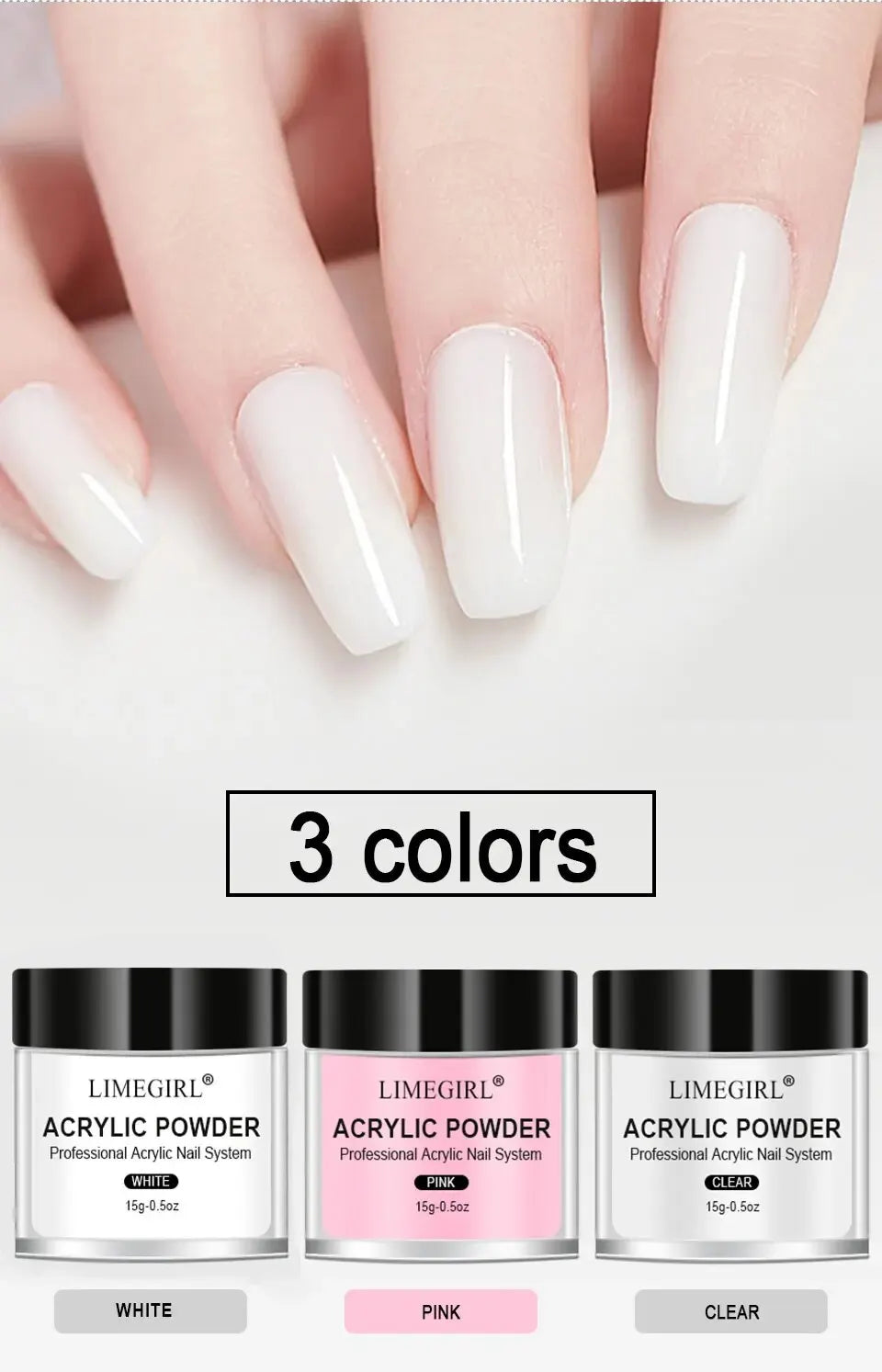 Acrylic Powder & Liquid Monomer Nail Art Kit - 3D Decoration Tools