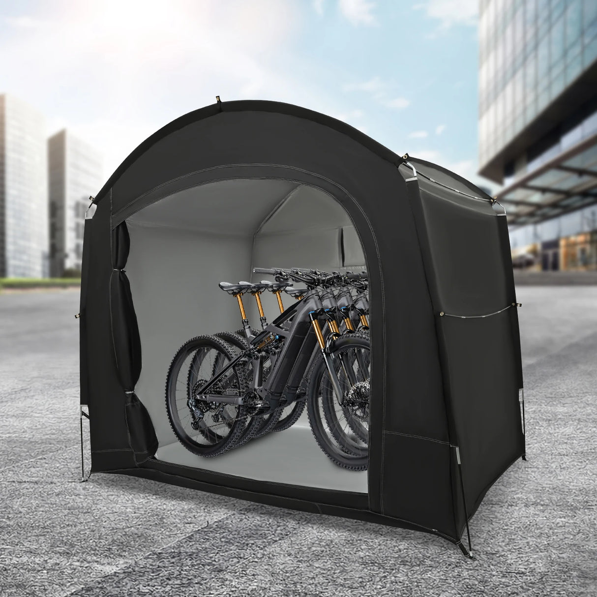 Portable Waterproof Bike Storage Shed for 1-4 Bikes, 220x150x185cm