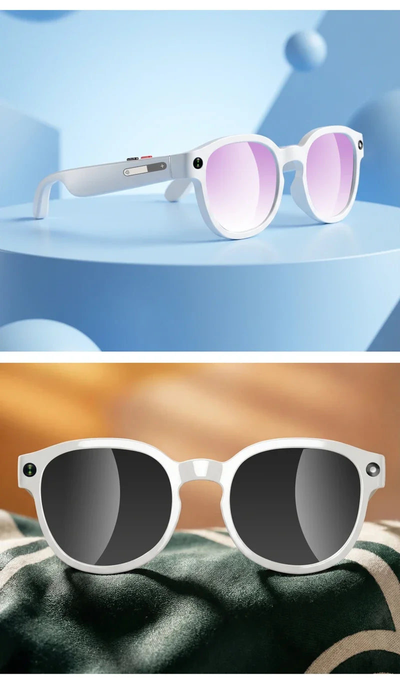 Smart AI Glasses with 800W Camera, Bluetooth, Waterproof, Voice Call