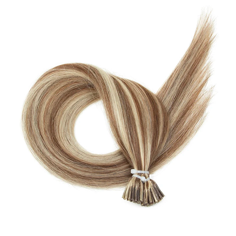 I Tip Hair Extensions Real Human Hair 30g/pack Microlink Capsules 14"