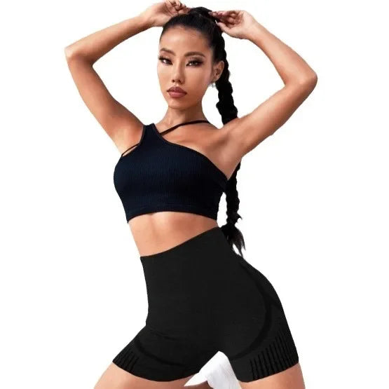 Seamless High-Waist Yoga Shorts for Women - Quick-Drying Sports Wear