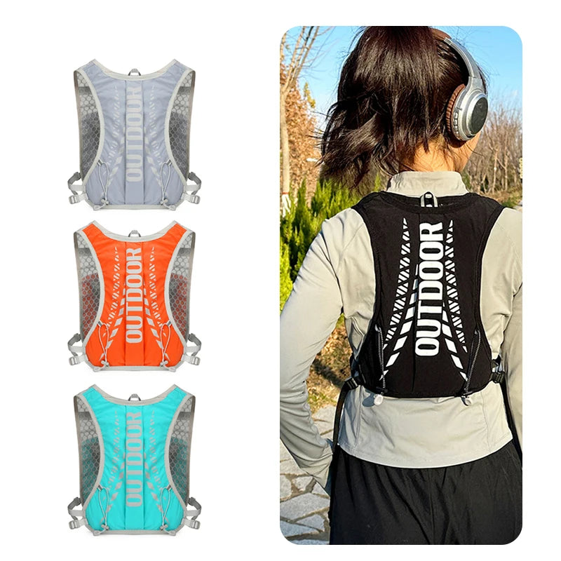 Lightweight Hydration Backpack Vest for Running, Hiking, Cycling - 1pc