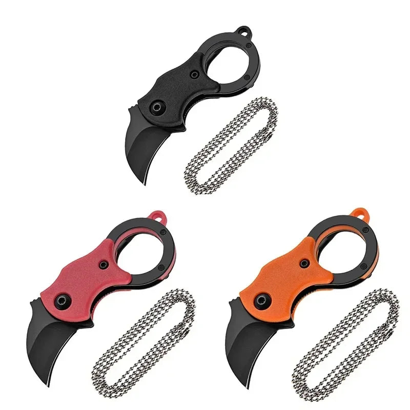 Mini Keychain Pocket Knife Stainless Steel EDC Tool Camping Fixed Blade