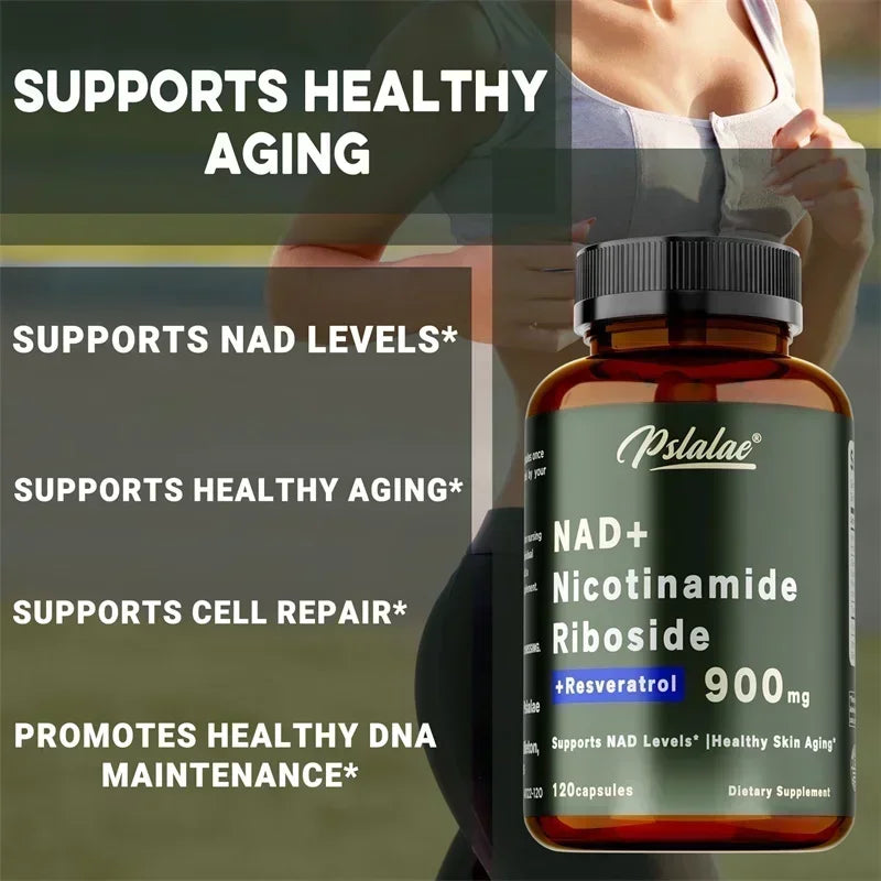 NAD+ Nicotinamide Riboside with Resveratrol - 120 Capsules for Energy Support
