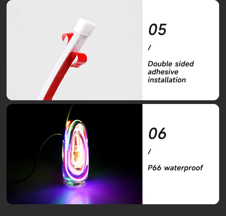 LED Neon Strip Running Lights for 12V Car - APP Control Multi-function