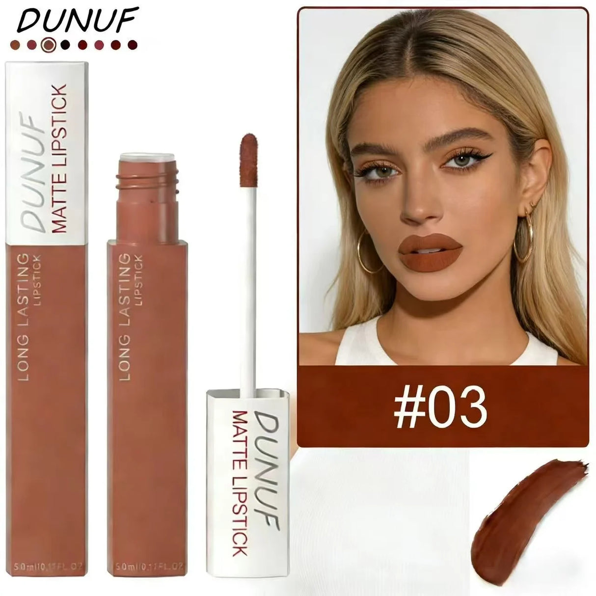 8pc Lip Gloss Set Matte Waterproof Highly Pigmented Nude Red Makeup