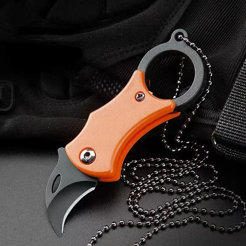 Mini Keychain Pocket Knife Stainless Steel EDC Tool Camping Fixed Blade