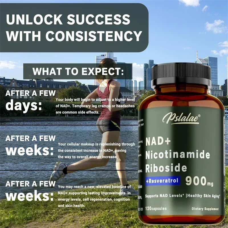 NAD+ Nicotinamide Riboside with Resveratrol - 120 Capsules for Energy Support