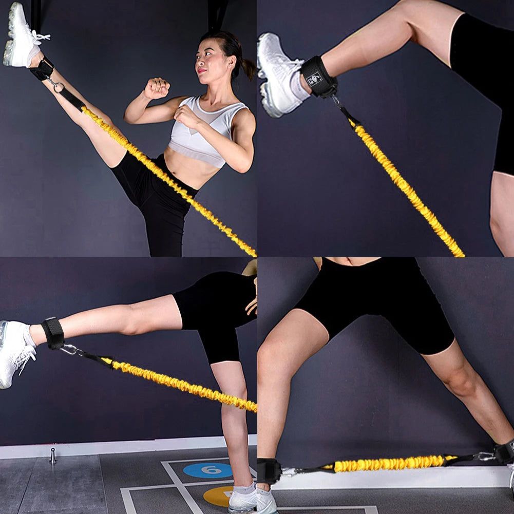 Rubber Resistance Bands for Fitness Training - 20LB to 80LB Adjustable Set