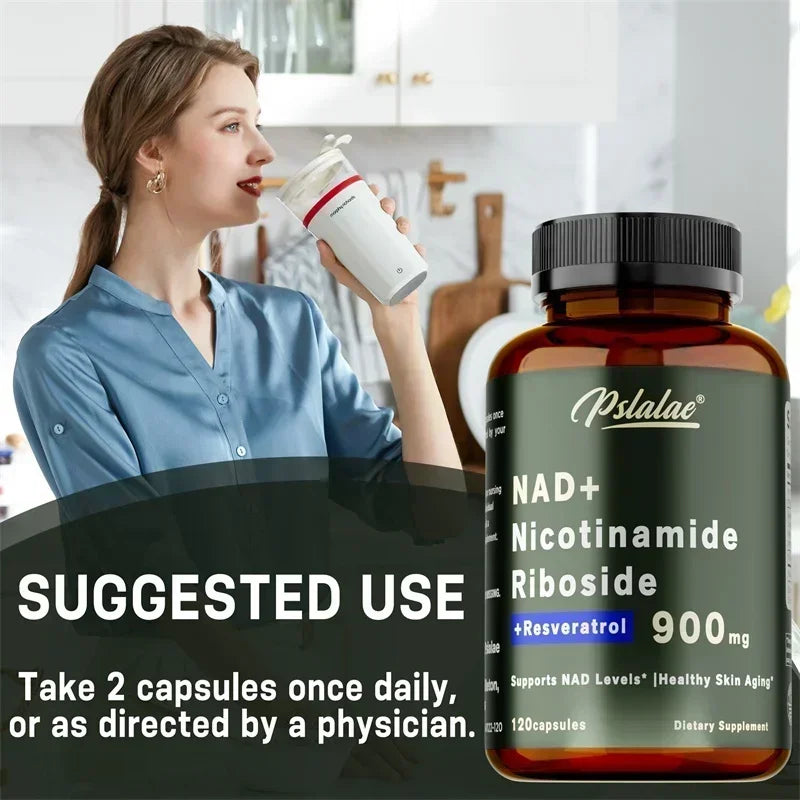 NAD+ Nicotinamide Riboside with Resveratrol - 120 Capsules for Energy Support