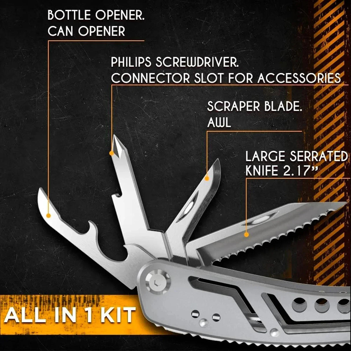 24-in-1 Multitool Pliers for Camping, Survival & Hunting Gifts for Men