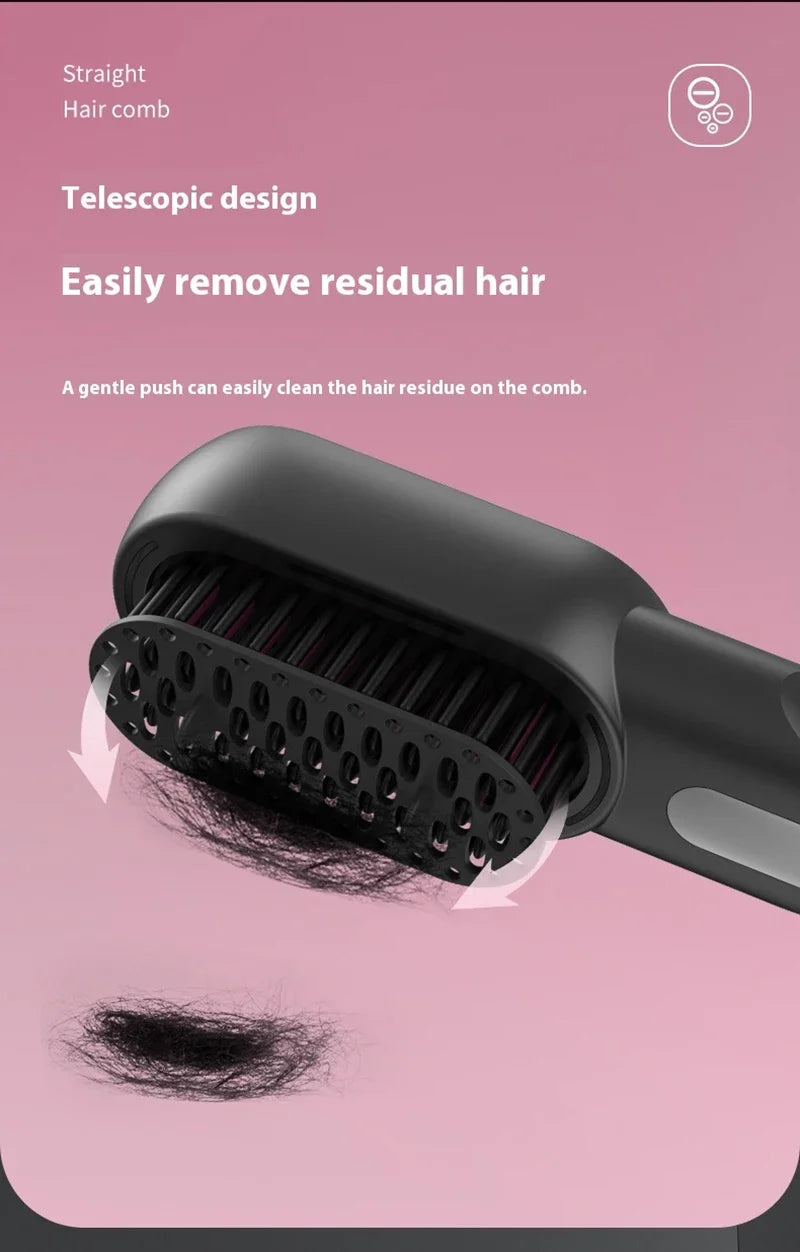 Wireless Hair Straightener Comb with Negative Ion Technology - Rechargeable