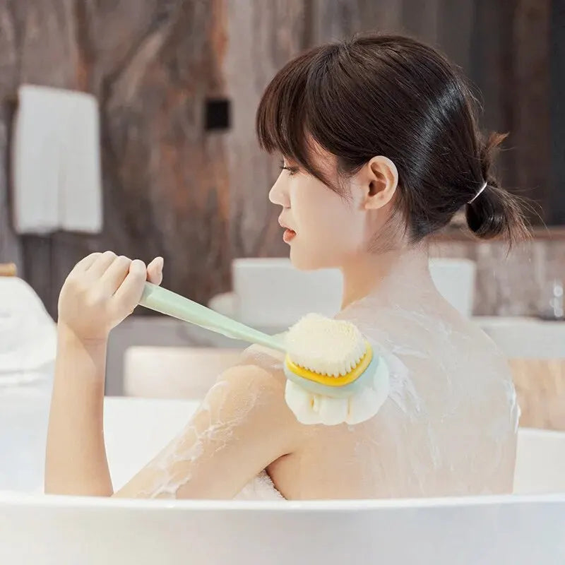 Loofah Back Scrubber Long Handle Exfoliating Bath Brush for Women