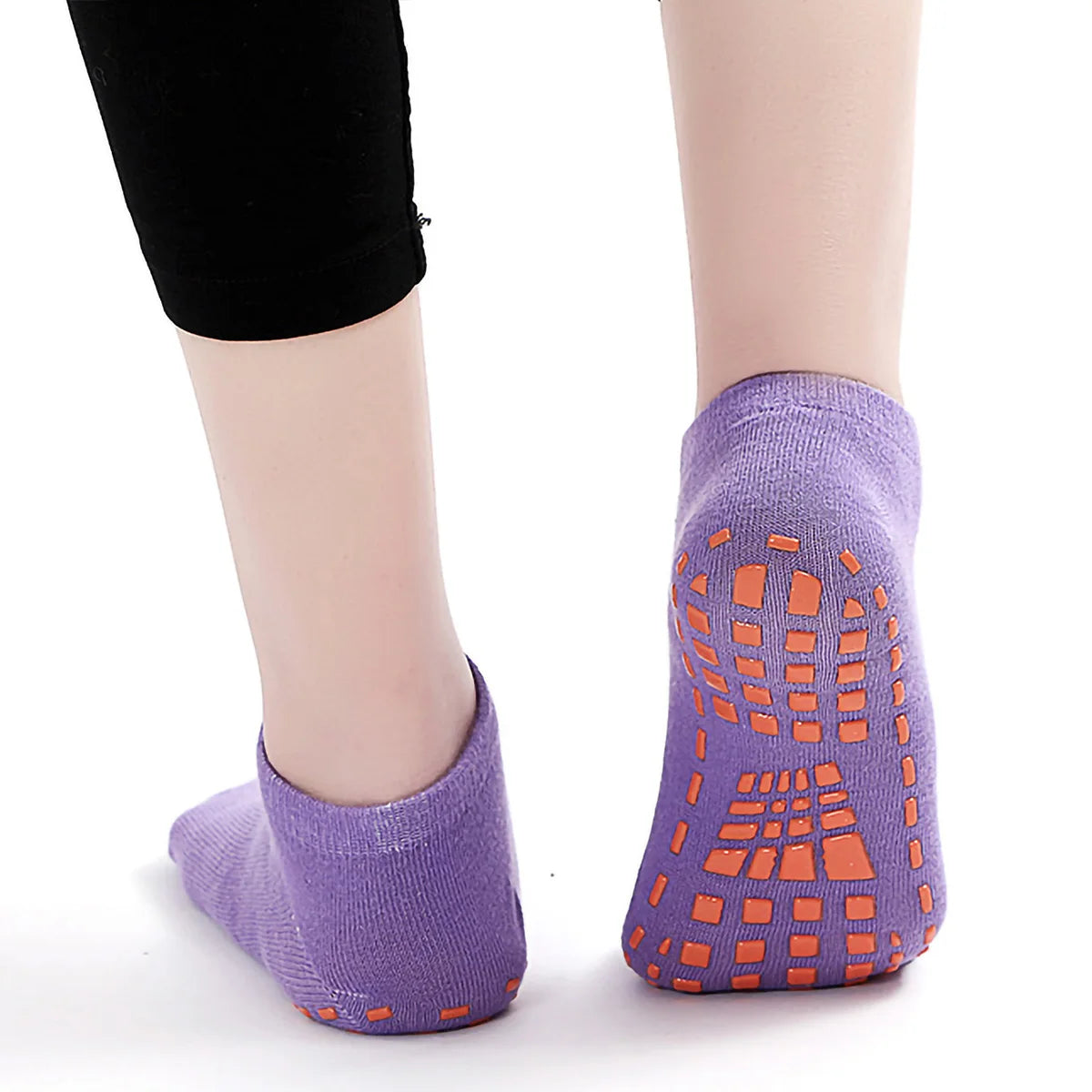 Unisex Silicone Non-Slip Grip Trampoline Socks - 1/4 Pairs for Yoga & Pilates